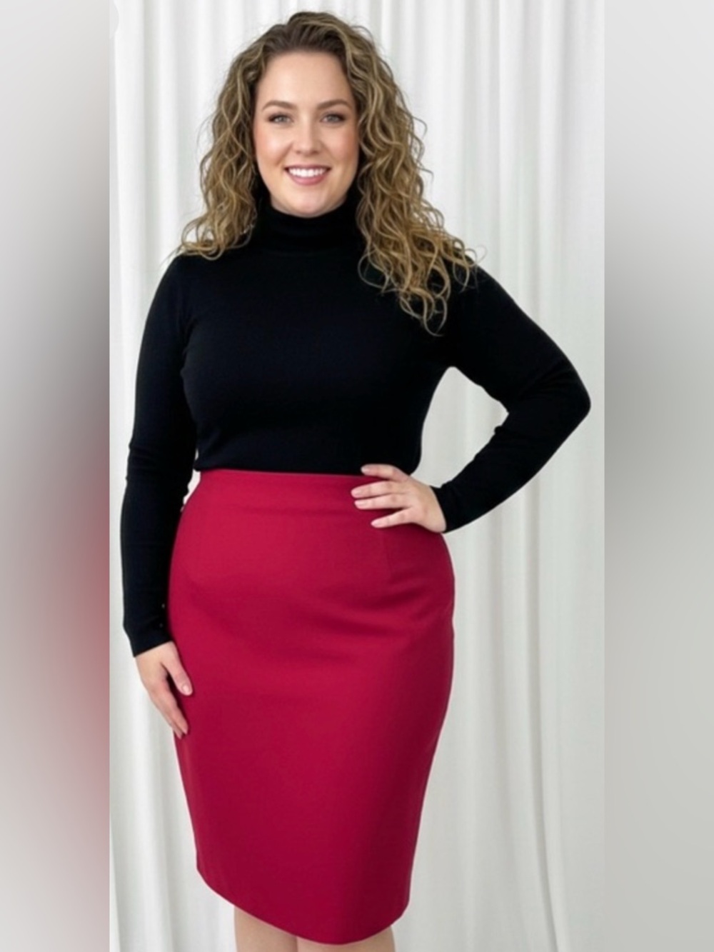 Talbots- Red Plus Size Pencil Skirt (size 18w)